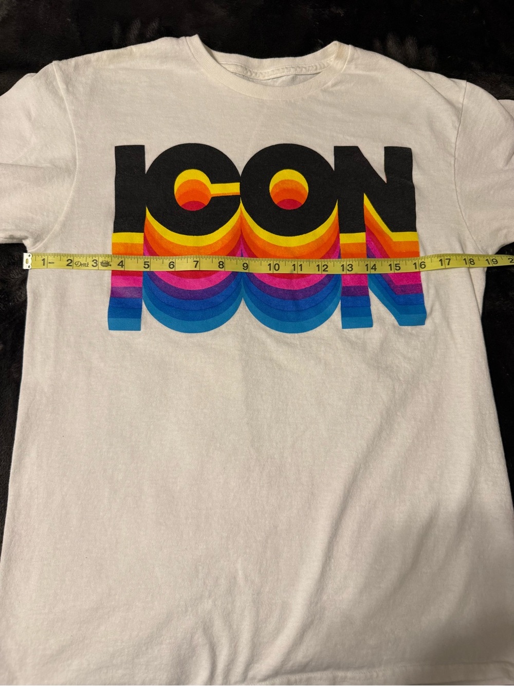 ICON White T-Shirt with Rainbow Gradient Logo - Picture 2 of 6